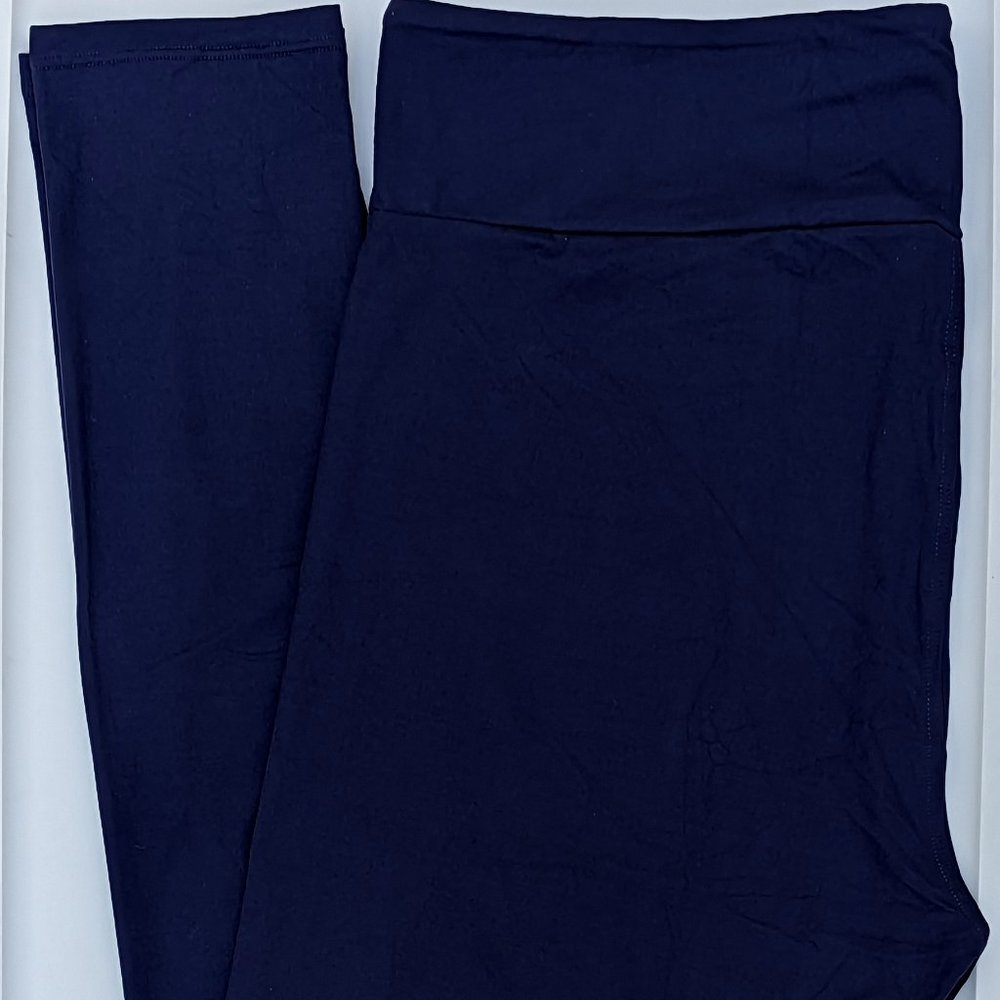 TC2 LuLaRoe Tall & Curvy2 Leggings Versatile Solid Navy Blue NWT